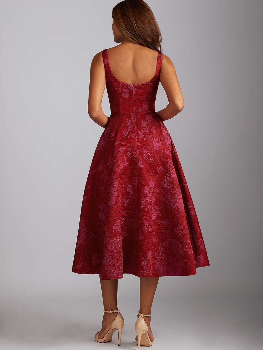 Florence Red Hot Pink Midi Dress - Picture 5 of 7